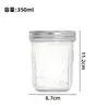Aveia de overnight em copo Copo de iogurte portátil para café da manhã Copo Mason Copo de vidro para leite com colher com tampa Copo com escala
