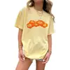 Superventas transfronterizo del sitio independiente de Amazon: Nueva camiseta casual de verano para mujer europea y americana, floral, de cuello redondo, manga corta