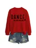 Dance Mama Amazon Ebay Site Independente Casual Simples Versátil Feminino Outono e Inverno Novo Moletom com Gola Redonda