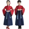 Traje infantil Hanfu Guoxue Performance Clothing para meninos e meninas alunos do ensino fundamental Três caracteres Sutra Writing Ceremony Performance Clothing