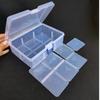 Caja de almacenamiento de plástico transparente grande de 6 compartimentos totalmente desmontable, herramientas de ferretería, accesorios, papel de arroz glutinoso, equipo de pesca, caja engrosada