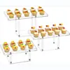 Bandeja de almacenamiento cuadrada transparente de acrílico de 3 capas, desmontable, para alimentos, snacks, frutas secas, personalizada, adecuada para fiestas, bodas