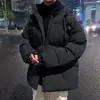 Jaqueta de Algodão Grossa de Inverno Masculina Tendência Solta Gola Alta Quente Acolchoada Casaco de Algodão Masculino