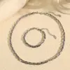 Pulsera de cadena cubana de acero de titanio de alta calidad, collar simple y generoso de moda para mujer, estilo nicho unisex para Instagram, conjunto