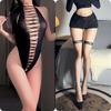 Lingerie Sexy, Peça Única Sexy em Renda, Decote Halter com Recortes, Lindo Conjunto nas Costas, Tentação Qqny, Uniforme de Sedução Não Precisa Tirar