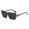 Nuevas Gafas de Sol de Moda Europeas y Americanas Sin Marco y de Marco Grande con Diseño Único de Cabeza de Leopardo, Gafas de Sol Unisex con Protección UV