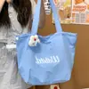 Bolsa Tote para Estudiantes para Mujer 2026 Nuevo Estilo Fresca Bolsa de Lona con Cordón Bolso de Mano Ligero Bolso de Hombro de Gran Capacidad