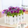 Cerca de Flores Simuladas Set de Plantas Verdes Flor Falsa Orquídea Saltarina Crisantemo Pequeña Flor Verde Rosa Diamante Decoración de Oficina Bonsái