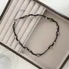 Collar de Cuerda Trenzada Negra Nueva de Dongdaemun Corea del Sur Cadena para Clavícula Apilada de Nicho para Mujer