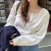 Camisa top de manga longa em Tencel com gola redonda, estilo de designer blogger ins de Dongdaemun, Coreia, temperamento simples e gentil, para mulheres