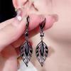 Pendientes de hojas con diamantes de imitación de moda coreana, elegantes y con borlas de circonita para mujer, elegantes y a la moda que combinan con todo.