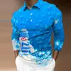 Camisa POLO de Manga Larga para Hombre Nueva de Amazon Transfronteriza Navidad Casual a la Moda Transpirable Estampada Polo