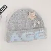 Chapéu de pescador de lã tricotada coreano, quente para outono e inverno, estiloso para compras, faz seu rosto parecer menor, novo chapéu com orelhas bordadas