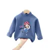 Camiseta térmica de forro polar para niña estilo alemán otoño e invierno nueva camiseta de manga larga para niños moda ropa interior para bebé top térmico de cuello semi-alto