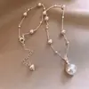 Colar Acrílico de Pérolas Vintage para Mulheres, Corrente de Clavícula de Alto Nível de Luxo Leve, Acessório Versátil e Elegante