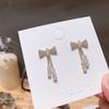 Brincos de diamante estilo coreano com flash S925 brincos de cristal femininos elegantes e agulha de prata brincos de beleza doce requintados