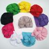 Gorro de bebé europeo y americano, gorro fetal con lazo, gorro indio para niños, gorro anudado de color liso, fabricantes indonesios.
