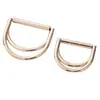 En stock venta al por mayor aleación de zinc doble anillo D rodillo para cinturón ajuste de cinturón hebilla doble forma D cinturón cortavientos herrajes para equipaje