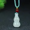 Pingente Esmeralda Tianshan de Xinjiang Flor Flutuante Jade Esmeralda Sem Incidente Marca Gelo Jade Natural Pingente de Jade Gota D'água para Homens e Mulheres Pingente de Folha