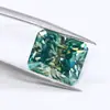 Piedra Suelta de Moissanita Azul Biselada Rectangular Cara de Anillo de Moissanita Azul Octagonal Pequeña Piedra Suelta Wholesale de Gemas de Wuzhou