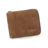 Nueva cartera de hombre, moda, cartera esmerilada de gran capacidad, bolsa con cremallera, monedero, cartera corta de hombre