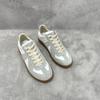 Tênis de Treino Vintage Alemão de Nicho Super Confortável Feminino Plano de Couro Tênis Versátil Cadarço Camurça Casual Esportivo Sapatos Brancos
