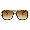Gafas de sol retro carey Moda europea y americana Elegantes y nobles Gafas de sol metálicas para hombre y mujer Gafas de sol de color marrón degradado