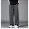 Pantalones Deportivos Exteriores Finos Tácto Frío para Hombre, Pantalones Casuales de Pierna Recta con Corte Holgado y Caída, Estilo Japonés y Coreano, Pantalones de Seda de Hielo de Secado Rápido