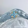 Astmf-13 Aleación de Titanio Color Dorado Marqués Doble Cola de Pez Nudo Chino G23 Titanio Roscado Internamente Zirconia Stud Piercing