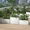 Floreira de Aço Inoxidável para Exterior Caixa de Plantio Personalizada para Varanda Canteiro Retangular Externo para Rua Comercial Flor de Acabamento em Ferro