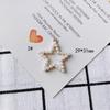 Accesorios de joyería DIY al por mayor, pendientes colgantes individuales de aleación simple con forma de estrella de perla y diamante, material para pendientes, accesorios colgantes