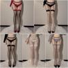 Meias Sexy com Suspensórios, Meias Inteiras para Garotas Sensuais, Festa em Boate, Patchwork, Meias Longas Rasgáveis, Tamanho Grande, Ajustável