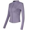 Top de fitness con cremallera completa ropa casual para correr yoga elástico ajustado adelgazante chaqueta transpirable secado rápido cuello alto manga larga