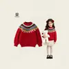 Novo suéter feminino estilo coreano 2026, coleção primavera e outono, blusa de tricô infantil, suéter de bebê de manga comprida, para bebês e crianças pequenas