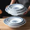 Plato de vajilla de melamina Xiangyuan comercial imitación porcelana azul y blanco plato hondo para sopa restaurante restaurante plato hondo para plato frío plato hondo para salteado plato para guarnición