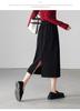 Artículos en stock 2024 otoño nueva moda para ir al trabajo cintura elástica holgado ajustado abertura trasera falda de pana mujer