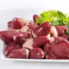 Coração de frango cru, vísceras de frango, coração de frango, coração de frango cru congelado, espetinhos de coração de frango assado e cozido, coração de frango fresco sem aditivos