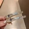 Novo Presilha de Jacaré Brilhante Transparente Estilo Coreano de Luxo Leve com Aplique de Strass de Alta Resistência, Acessório de Cabelo Elegante e Sofisticado para Mulheres