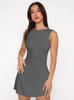 Vestido de cuello redondo sencillo y elegante para mujer, estilo europeo y americano, novedad de verano 2024, falda sin mangas con cintura de color liso a la moda