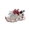Tênis infantil Torre combinando com cores 2025 primavera novo antiderrapante sola macia tênis casual meninos e meninas moda sapatos brancos