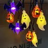 Nueva cadena de luces de colores transfronteriza decoración de Halloween Araña murciélago fantasma calabaza festival de fantasmas luces decorativas cadena de luces colgantes