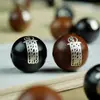 Madera de azufaifo incrustada con plata, Cuentas sueltas de la Fortuna de los Cinco Truenos de Tianshi, Joyería popular taoísta incrustada de sándalo púrpura, Accesorios de joyería de estilo nacional con cuentas