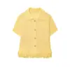 Ropa de Mujer Europea y Americana 2025 Nueva Tejido de Punto con Flecos Decorados a Cuadros Huecos Verano + Falda con Flecos Decorados 4331023