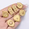 Aço Inoxidável Estilo Luxo Acessível Hidráulico Etiqueta de Diamante Pingente Pulseira Colar Brincos Banhado a Ouro 18K Acessórios para Joias DIY