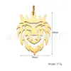 Comércio Exterior Estilo Punk Minimalista Pingente Animal Vazado Cabeça de Leão Aço Inoxidável Acessórios para Joias DIY Tag Masculina