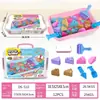 Juego de Almacenamiento de Arena para Juguetes Infantiles Transfronterizo Pastel Traje de Helado Femenino Maleta Moldes de Arena de Cuarzo Arena de Colores Moldeable Juguetes