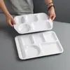 Vajilla de Melamina Platos de Cuatro y Seis Compartimentos para Uso Comercial, Comedores Escolares, Charolas de Comida de Fábrica, Platos Compartimentados para Comida Rápida