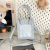 Bolsa Transversal da Moda para Estudantes de Anime, Bolsa Versátil de Couro Granulado, Bolsa de Ombro Único para Alunos do Ensino Fundamental, Bolsa de Mão Acolchoada