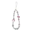 Ins Cadena de Teléfono Móvil Hecha a Mano con Cuentas Llavero Accesorios Cadena DIY Pulsera para Niñas Colgante Colgante Creativo para Mochila