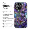 Funda protectora de doble capa para iPhone 16 con estampado de flor de loto de vidrio morado vintage, la más vendida en Shopee, funda de teléfono de cobertura total para 17pm